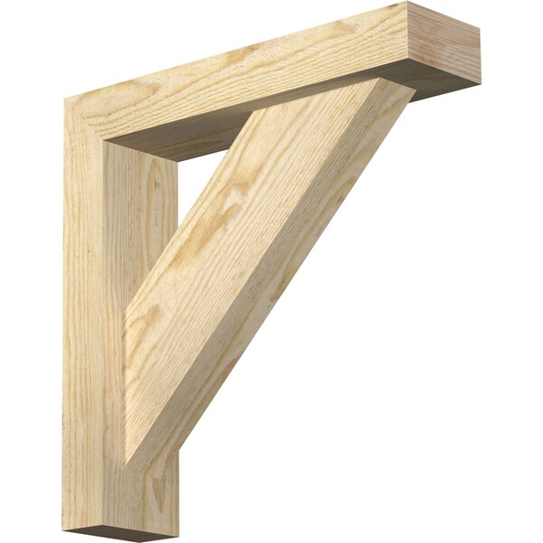 Ekena Millwork Traditional Block Rough Sawn Bracket w/ Offset Brace, Douglas Fir, 4"W x 16"D x 16"H BKT0402X16X16TRA05RDF - main